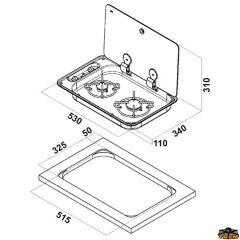 CAN Cam Kapaklı 2 Gözlü Ocak, FC1336