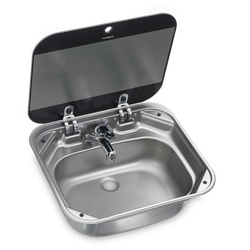 Dometic SNG 4237 Kare Cam Kapaklı Eviye, 420x370