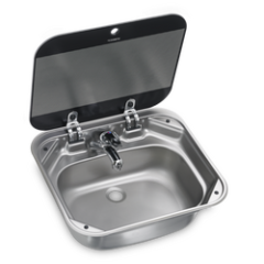 Dometic SNG 4237 Kare Cam Kapaklı Eviye, 420x370