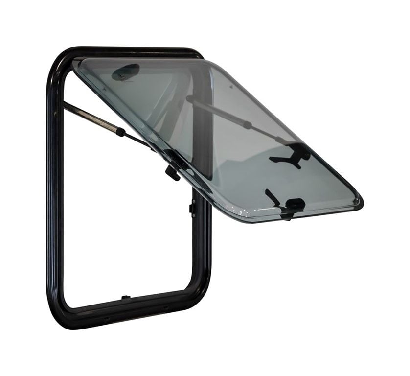 Berhimi Karavan Penceresi, Amortisörlü, 450x500, Siyah