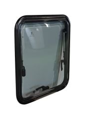 Berhimi Karavan Penceresi, Amortisörlü, 450x500, Siyah