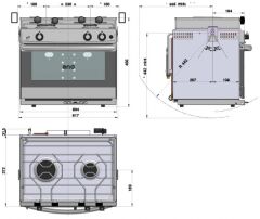 Eno Grand Large 2 Çift Ocaklı ve Izgaralı Tekne Karavan Gazlı Fırın